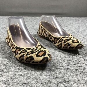 Skechers‎ Shoes Womens Size 7.5 Beige Leopard Ballet Flats Memory Foam SN 44886